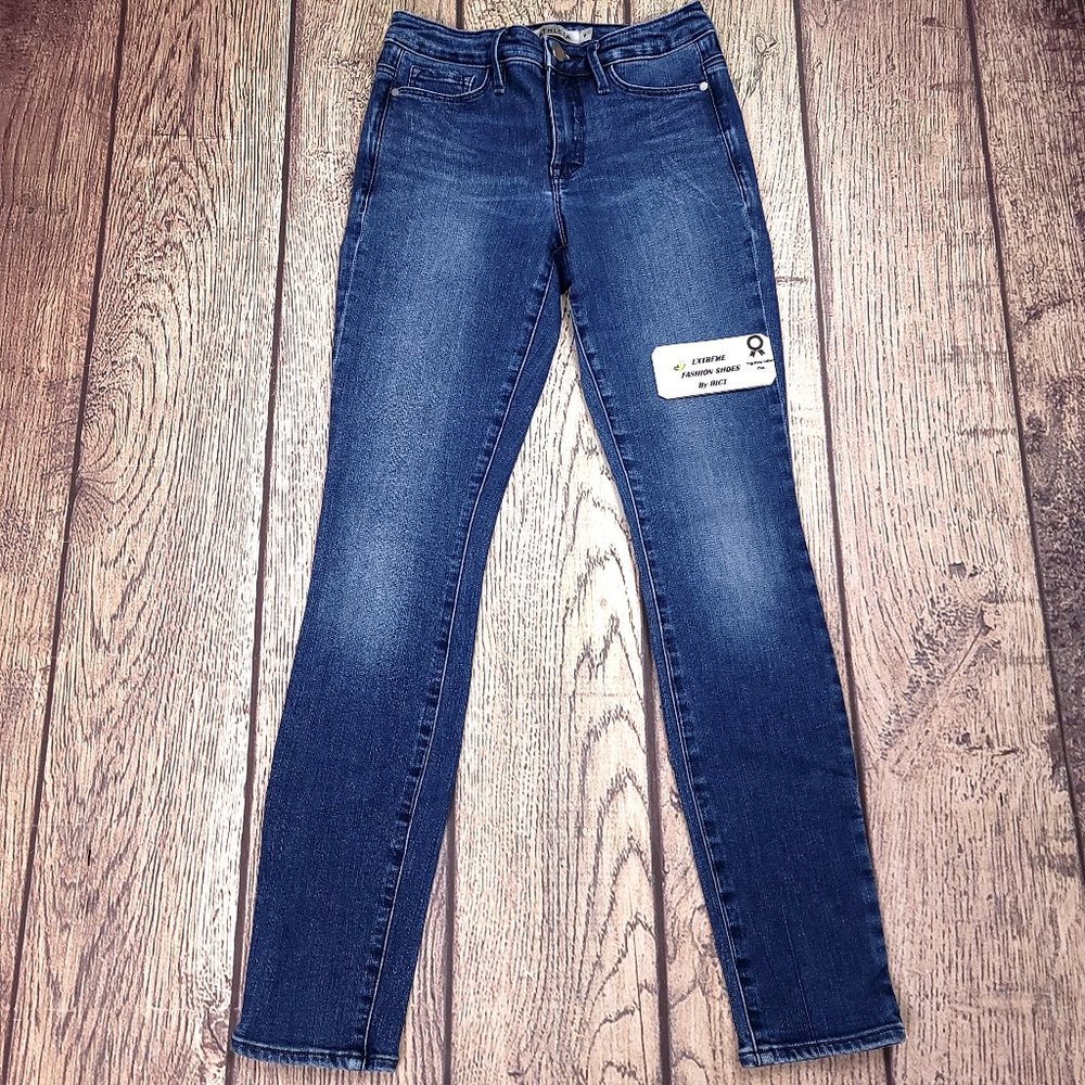 Athleta Sculptek Skinny Women's Jeans Size 0 Stretch Blue Denim Mid Rise Zip